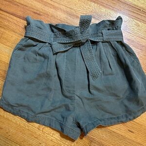 FRAME Belted Army Green PaperBag Shorts S (a2